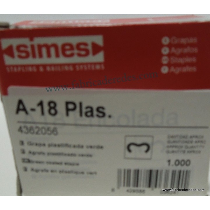 Grapa plastificada verde A18