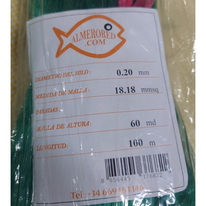 0.20mm x 18.18mmsq x 60md x 100mts green