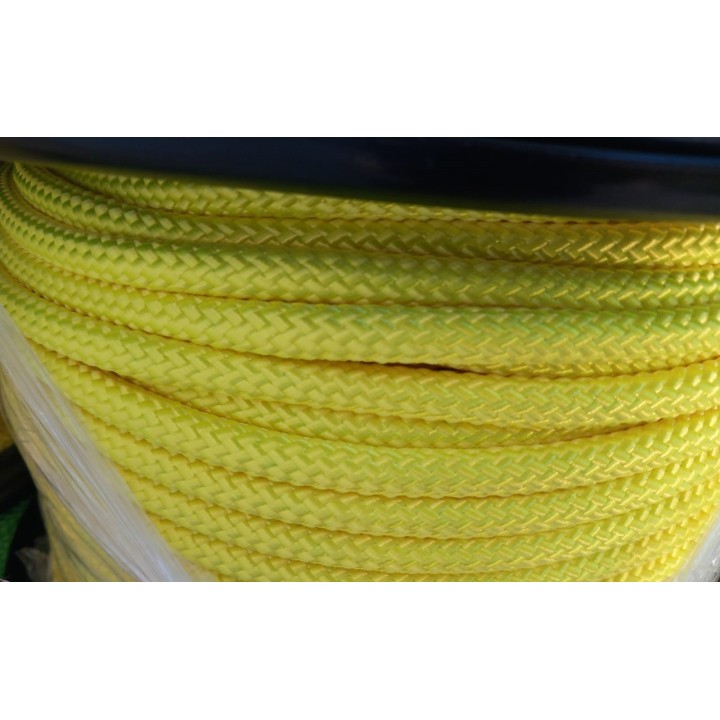 Driza de nylon trenzado amarilla fluo para vela, amarre y fondeo