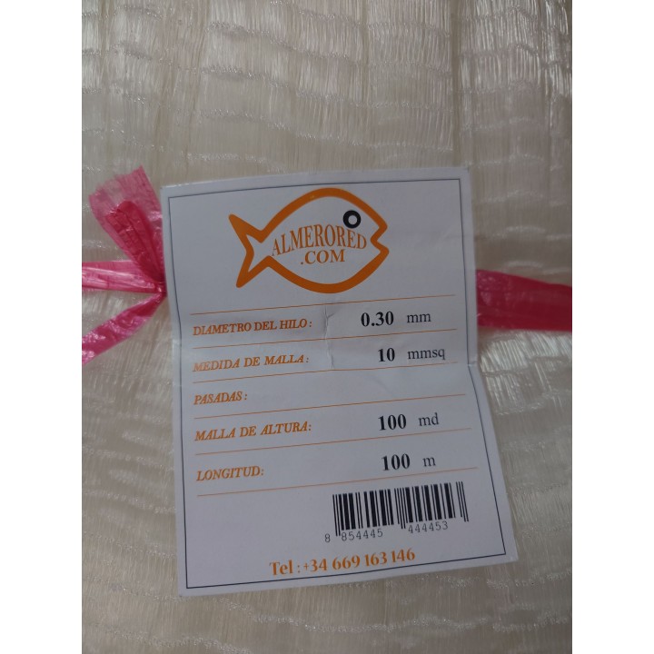 Fishing net for setting up cast nets with 1cm x 1cm mesh
