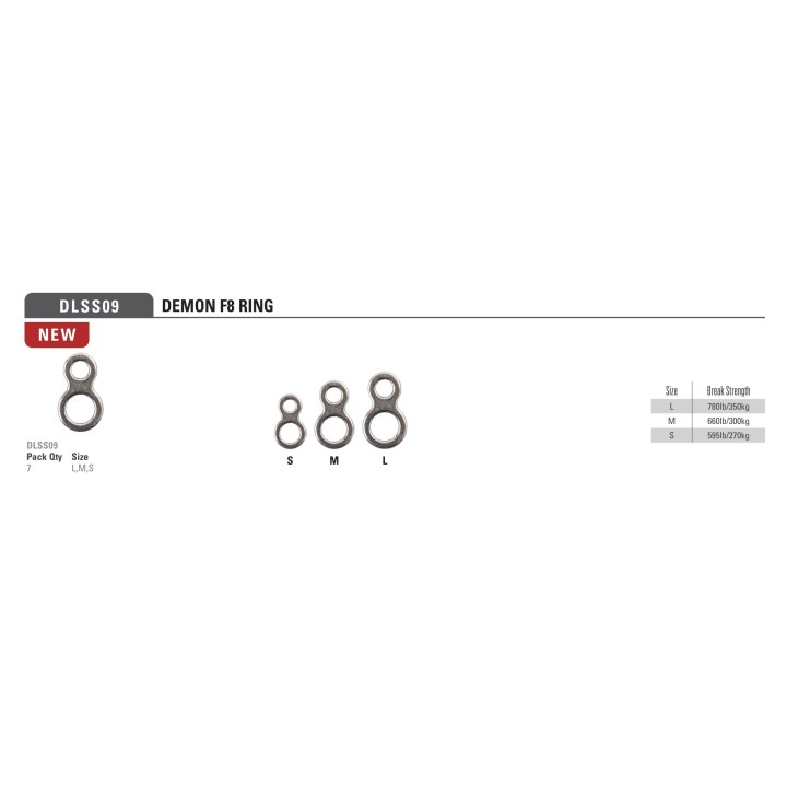 Anel F8 Oito de aço inoxidável MUSTAD