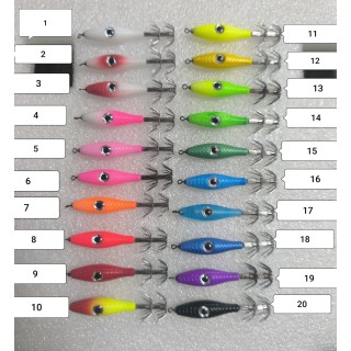 Garrapatite decoys for squid