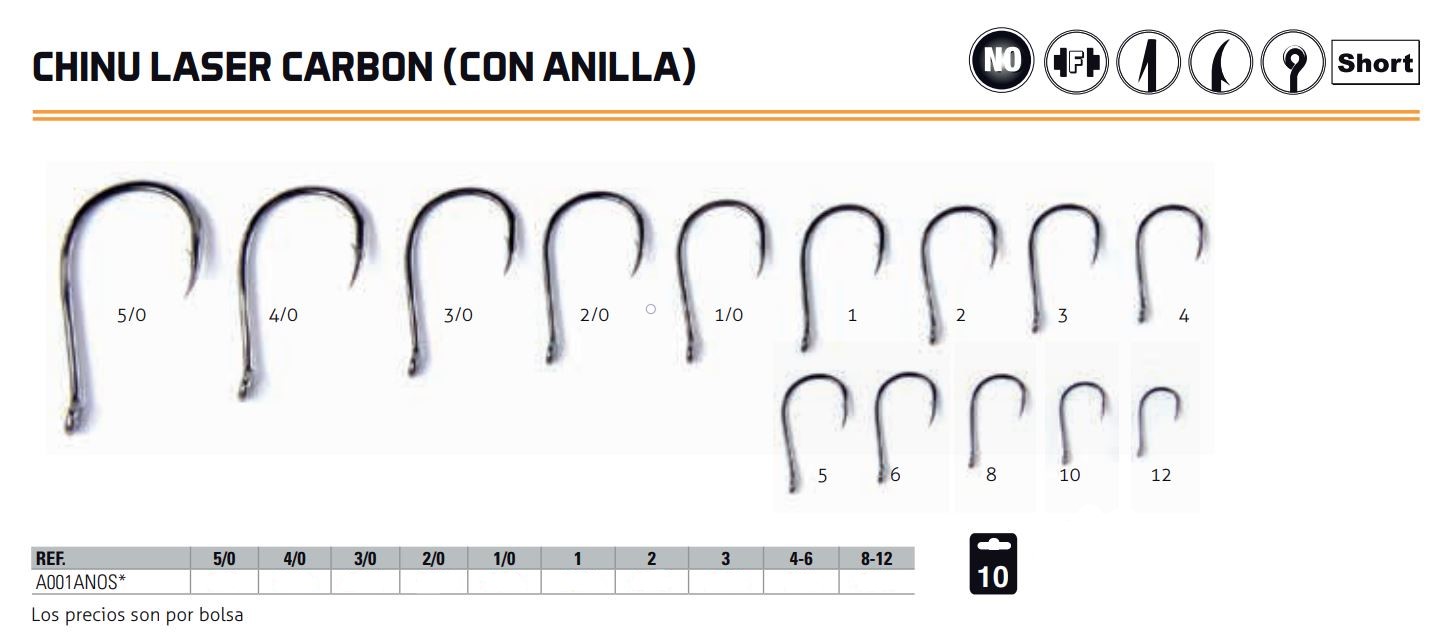 Hooks CHINU LASER CARBON (WITH RING) ASARI