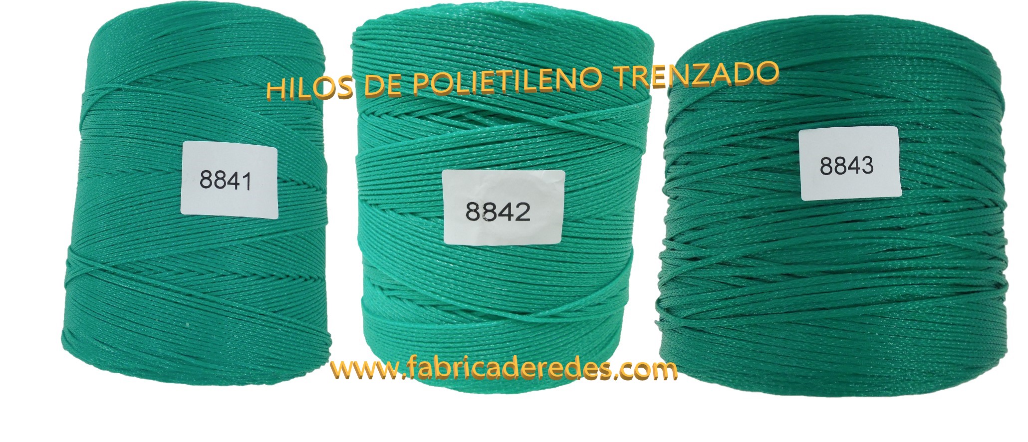 Hilos de polietileno trenzado verde