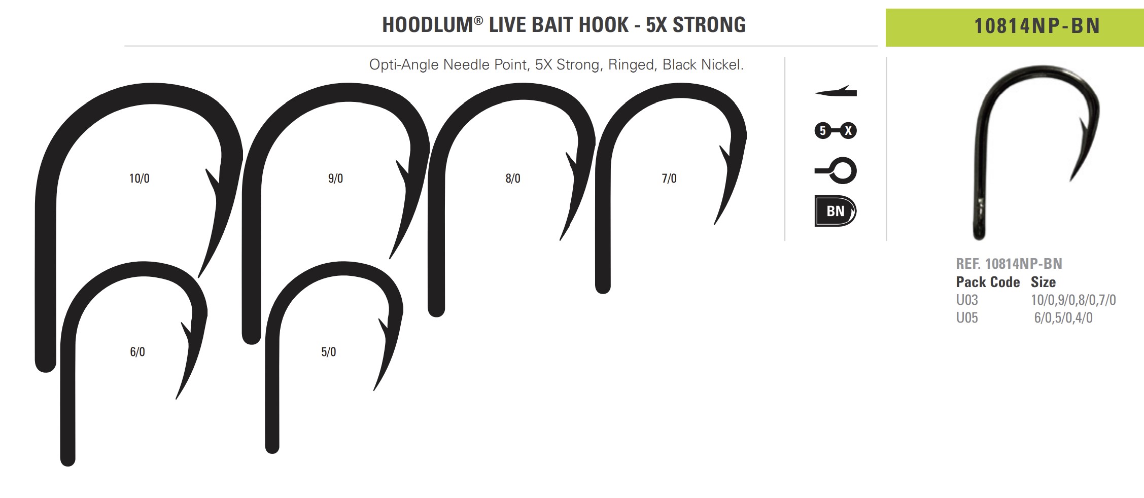 HOODLUM® LIVE BAIT HOOK - 5X STRONG MUSTAD